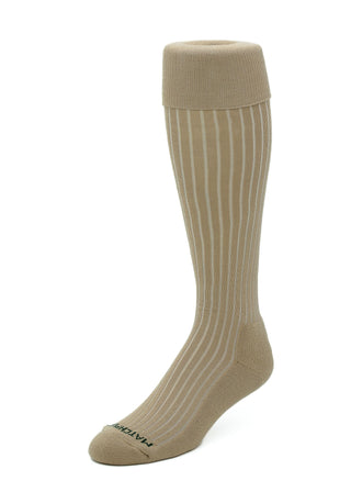 Matchplay Classic Long Socks in Latte (Ribbed)
