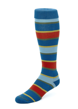 Matchplay Classic Long Socks in Ocean Blue Stripe