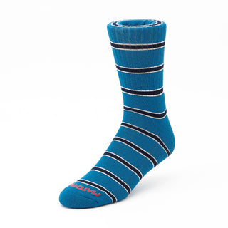 Matchplay Classic Sports Socks in Ocean & Navy Blue Stripe (Ribbed)