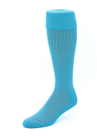 Matchplay Classic Long Socks in Aqua (Ribbed)