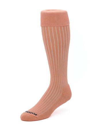 Matchplay Classic Long Socks in Peach (Ribbed)