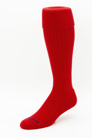 Matchplay Classic Long Socks in Sunday Red (Ribbed)