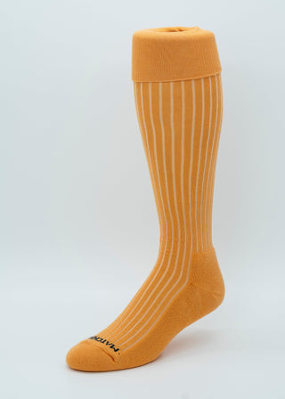 Matchplay Classic Long Socks in Tangerine (Ribbed) - The Matchplay Company