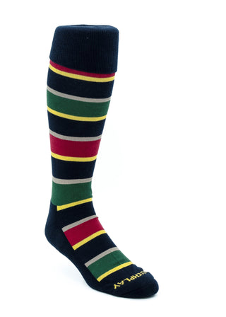 Matchplay Classic Long Socks in Dark Navy Stripe
