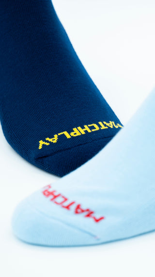 Matchplay Classic Long Socks in Oxford Blue - The Matchplay Company